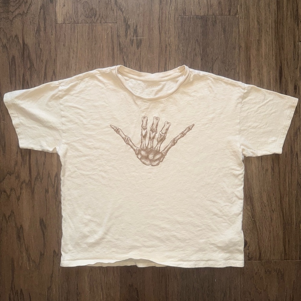 American Eagle Outfitters Cream Tee